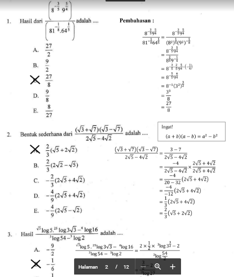  itulah kata pembuka yang dapat admin sampaikan di awal paragraf postingan ini Prediksi Soal Un Matematika Sekolah Menengan Atas 2018 dan Pembahasannya Pdf