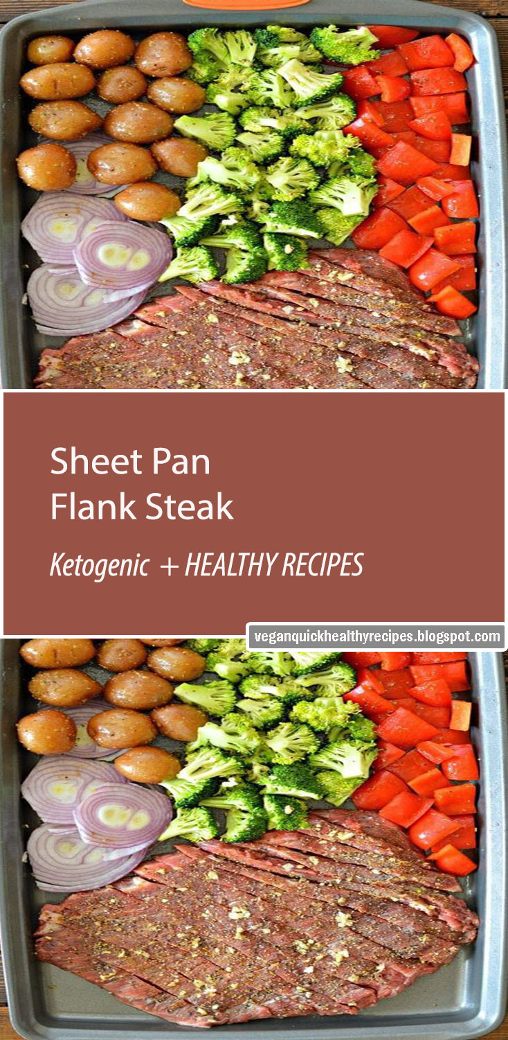 Sheet Pan Flank Steak and Roasted Garlic Potatoes