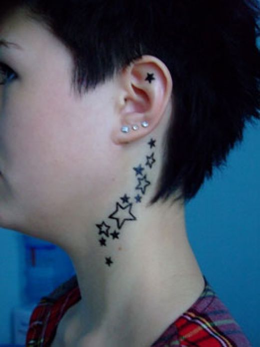 Stars Neck Tattoo Design of 2011 Stars Neck Tattoo Design