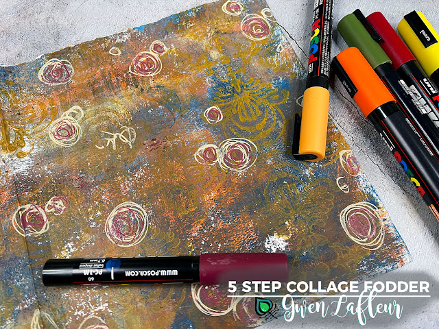 5-Step Collage Fodder - Step 2 Make Your Mark - Gwen Lafleur