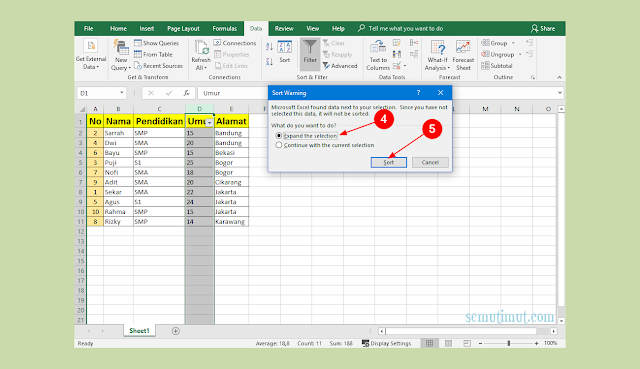 Cara Mengelompokkan Data menggunakan Excel