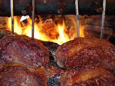 Meat on the spit is traditional 