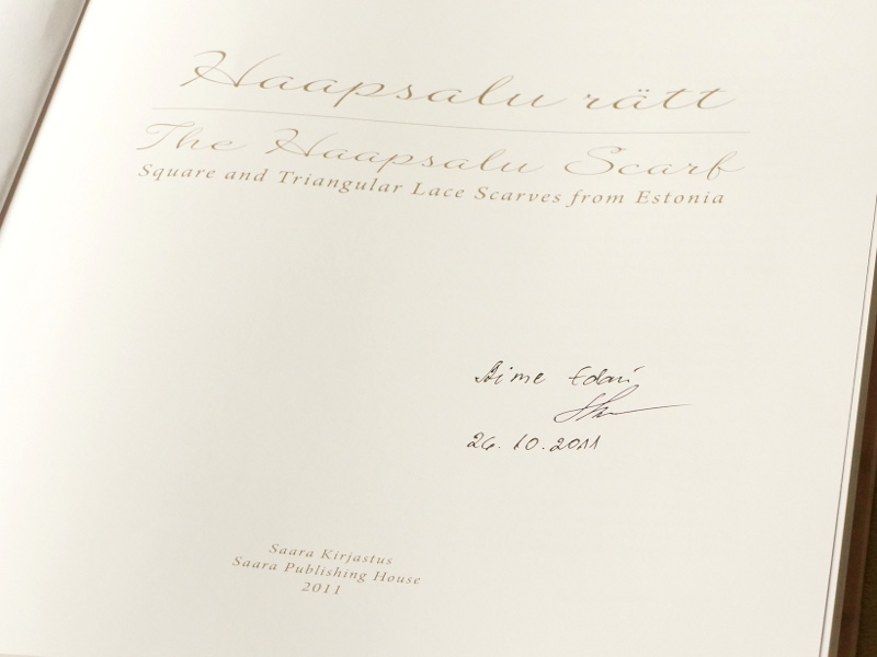 The Haapsalu Scarf signed book