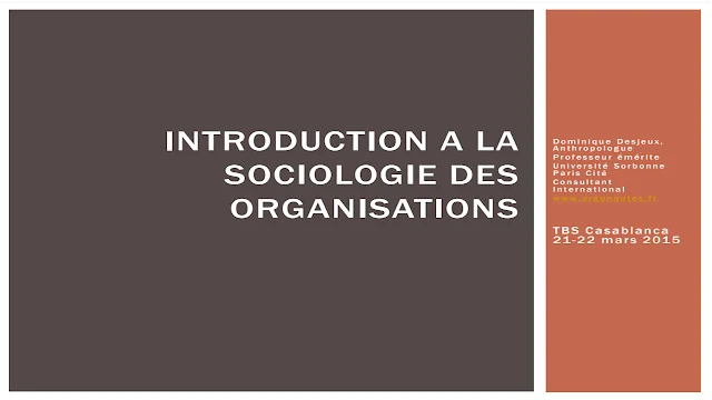 INTRODUCTION A LA SOCIOLOGIE DES ORGANISATIONS PDF