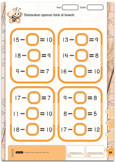 Buku Matematik Awal Latih Tubi Pra Sekolah 6 tahun