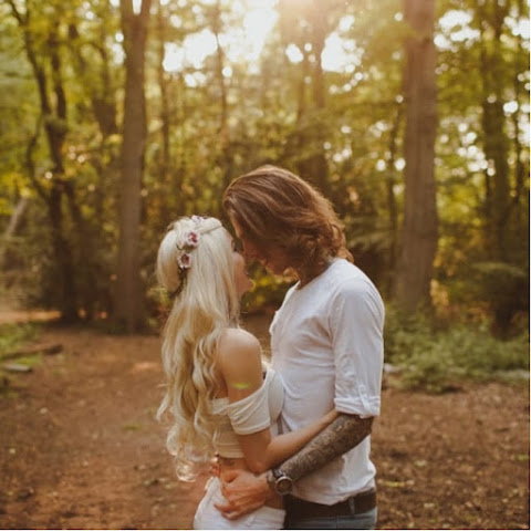 Magical Engagement Shoot Of Stunning Tattooed Couple In The Woods