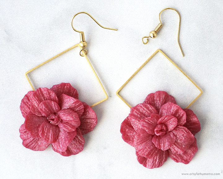 Polymer Clay Floral Dangle Earrings