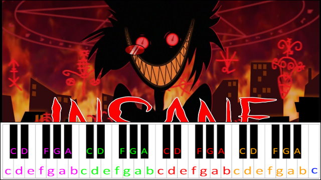INSANE (A Hazbin Hotel Song) by Black Gryph0n & Baasik Piano / Keyboard Easy Letter Notes for Beginners