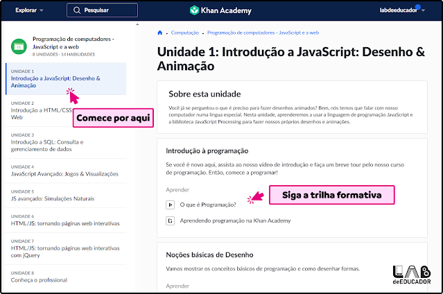 Conheça o curso de programação da Khan Academy