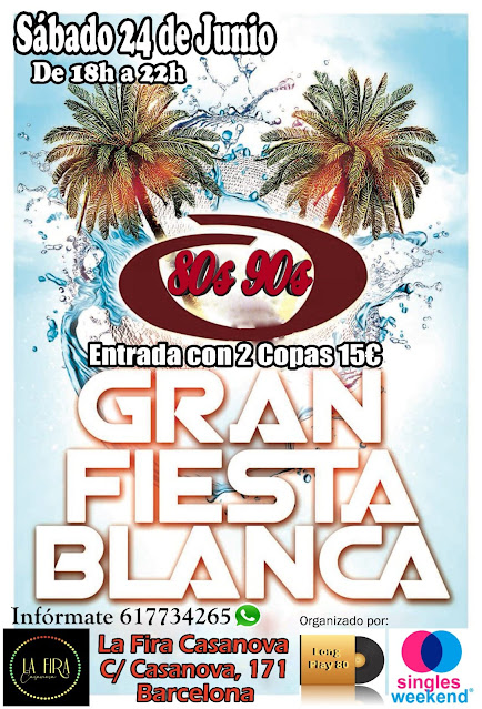 Flyer Gran Fiesta Blanca 80s 90s