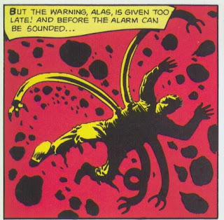 Doctor Octopus with explosion in background, art by Steve Ditko