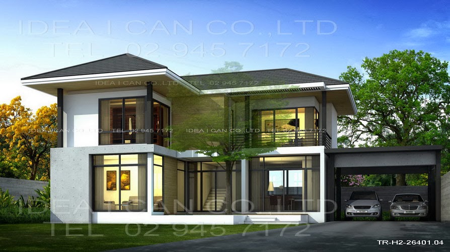  Modern  Style 2  Story  Home  Plans  for construction in thai 