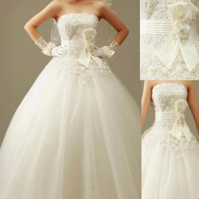 White laces designed wedding dress for ladies