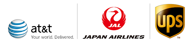 thiết kế logo at&t, japan airlines, ups