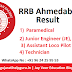 RRB Ahmedabad Resul For Paramedical/JE/ALP/Group-D 2019 Declarad