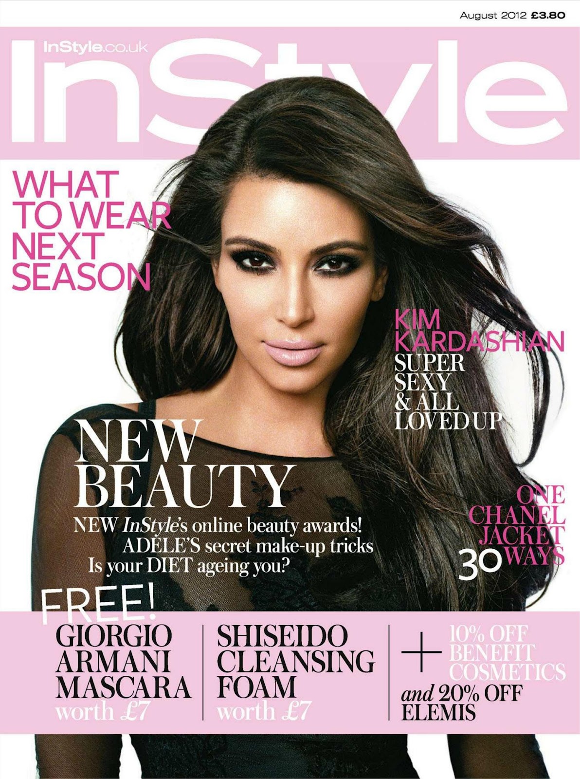  Kardashian graces the cover of Instyle magazine UK, August 2012 issue title=