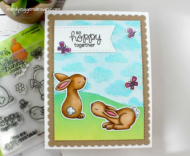 So Hoppy Together Bunny Card by March Guest Designer Mindy Eggen | Bitty Bunnies Stamp Set by Newton's Nook Designs #newtonsnook