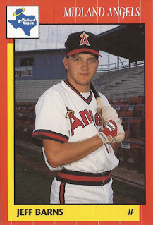 Jeff Barnes 1990 Midland Angels card