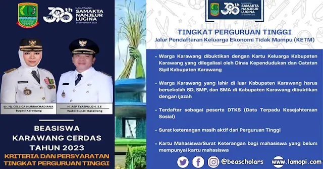 Beasiswa Karawang Cerdas 2023 2024 Untuk Pelajar dan Mahasiswa