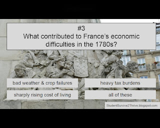 What contributed to France’s economic difficulties in the 1780s? Answer choices include: bad weather & crop failures, heavy tax burdens, sharply rising cost of living, all of these