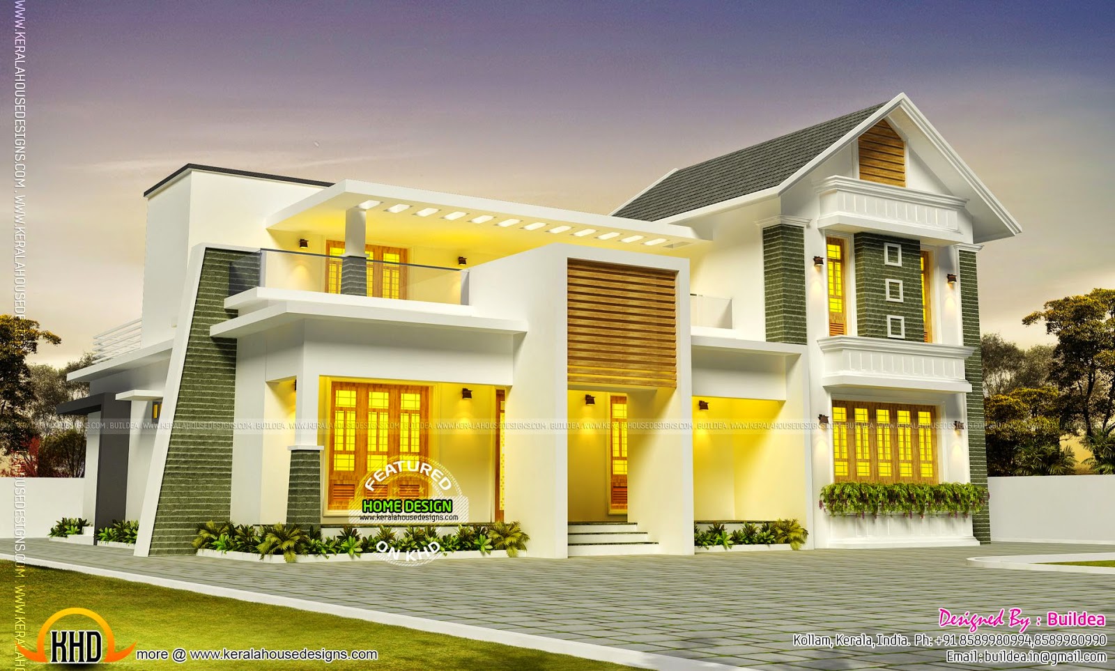  Beautiful house design  in Kollam Kerala home  design  and 