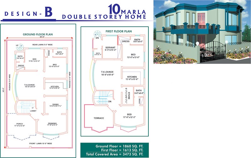 Great Concept 20+ 10 Marla House Plan Drawings