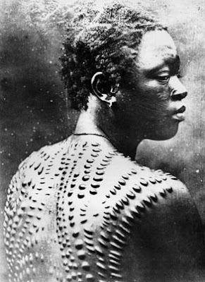 African tribal tattoo scarification