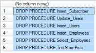 Query to delete all stored procedures in SQL Server