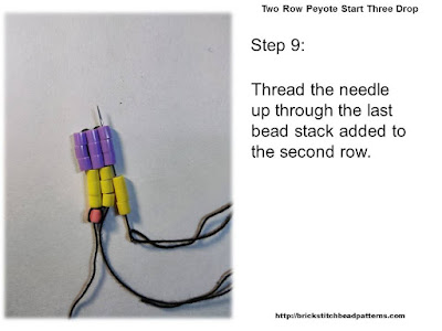 Click the image to view the Two Row or Peyote Start beading tutorial image larger.