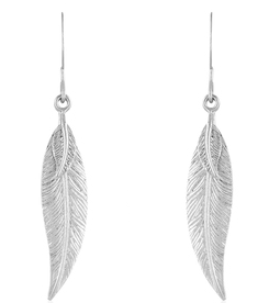 histoire d'or boucles d'oreilles argent plume