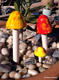 ceramic mushroom family