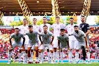 SELECCIÓN DE ESPAÑA. Temporada 2021-22. Ferran Torres, Diego Llorente, Sergio Busquets, Pau Torres, Álvaro Morata y Unai Simón. César Azpilicueta, Marcos Llorente, Pablo Sarabia, Gavi y Jordi Alba. SELECCIÓN DE SUIZA 0 SELECCIÓN DE ESPAÑA 1 Jueves 09/06/2022, 20:45 horas. Liga de Naciones de la UEFA, fase de clasificación, Grupo A2, jornada 3. Lancy, Ginebra, Suiza, Stade de Genève: 25.875 espectadores. GOLES: 0-1: 13’, Pablo Sarabia.