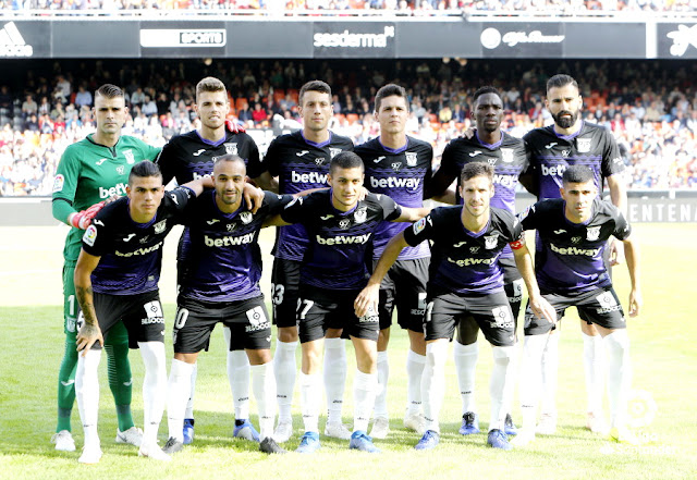 C. D. LEGANÉS - Temporada 2018-19 - Cuéllar, Gumbau, Vesga, Carrillo, Kenneth Omeruo y Siovas; Jonathan Silva, El Zhar, Óscar, Rubén Pérez y Juanfran. VALENCIA C. F. 1 (Gumbau) C. D. LEGANÉS 1 (Gayá). 20/10/2018. Campeonato de Liga de 1ª División, jornada 10. Valencia, estadio de Mestalla.