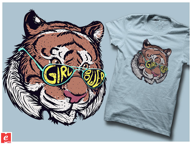 girl power+tiger+girls+power+feminist+womans+kids+sunglasses+cool+cool shirt+MeFO+gits shirts+buy on line+animals+cute+original+funny+ feminist shirts+shirts quotes