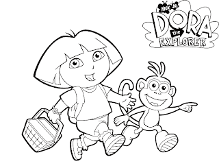 dora the explorer, dora coloring pages