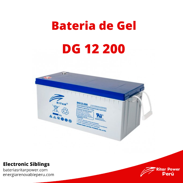 Bateria de electrolito gelificado 200 Ah 12 VDC