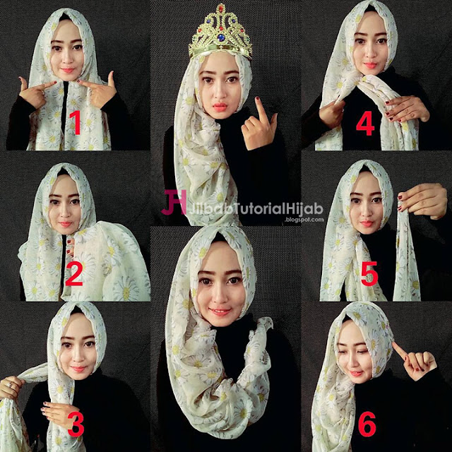 tutorial style hijab model unik ala princess glamour terbaru – cara memakai jilbab