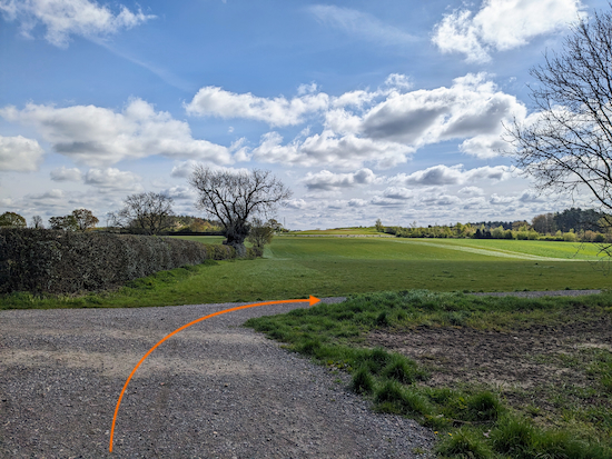 Turn right on St Michael's Rural footpath 14