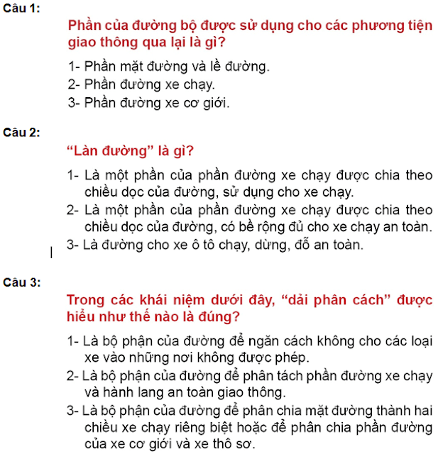 bộ 450 câu hỏi sát hạch bằng lái mô tô hạng A2