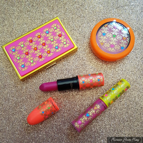 limited edition MAC Manish Arora makeup on glitter background