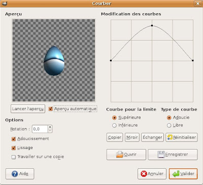gimp outil courber