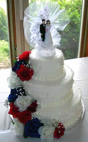 USA And like any themed wedding cake your design possibilities are endless 