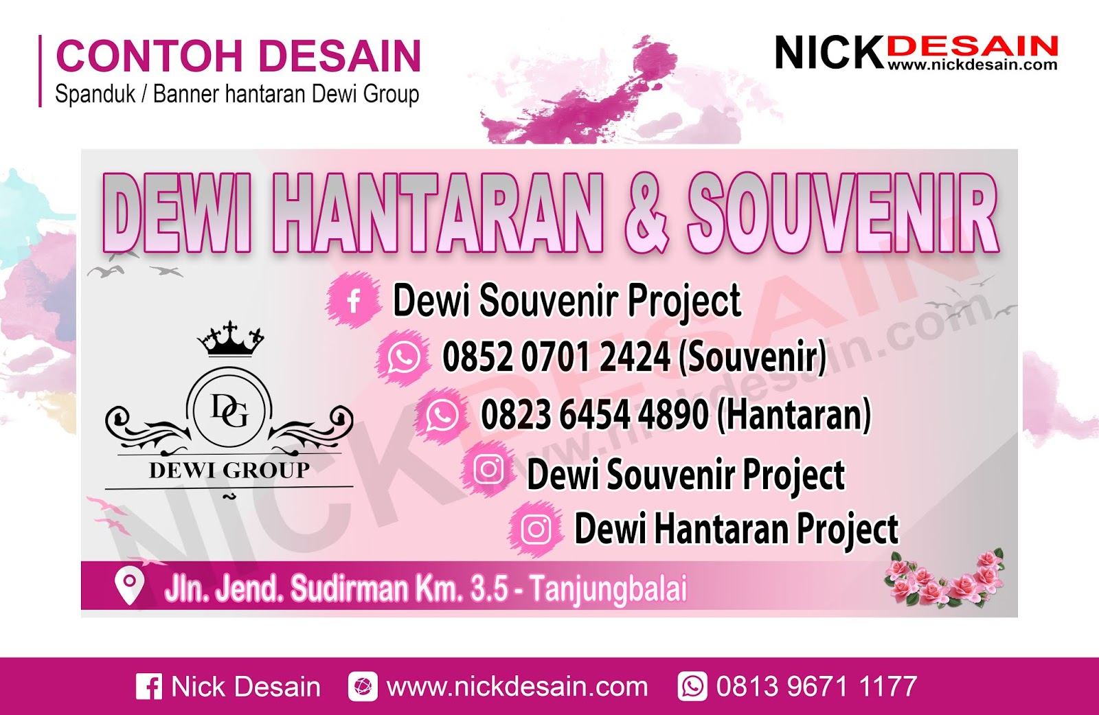  Contoh  Desain  banner Spanduk  Hantaran Pink Percetakan 