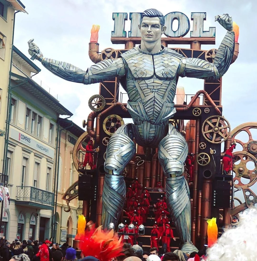 Giant Cristiano Ronaldo paraded at Viareggio Carnival in Italy