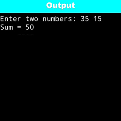 C program to print sum of two numbers using functions