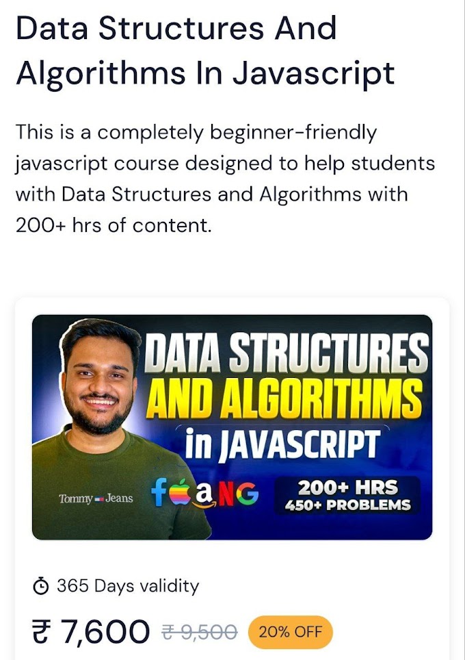 Data Structures And Algorithms In Javascript By Sanket Singh Course 