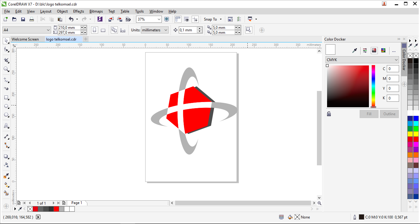 TUTORIAL MEMBUAT LOGO TELKOMSEL DENGAN CORELDRAW - AM blog