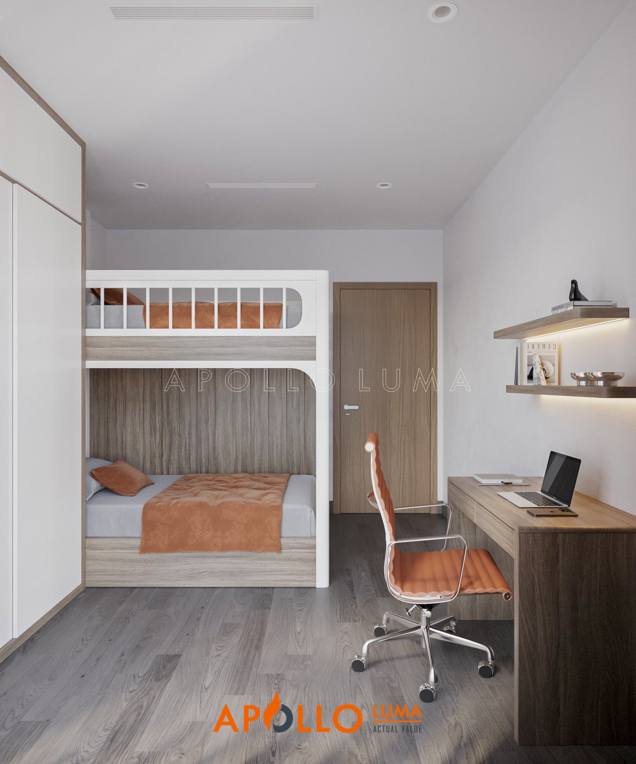 Giường tầng cho phòng ngủ nhỏ căn hộ tòa R1.01 Vinhomes Ocean Park