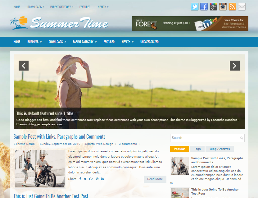 SummerTime Blogger Template