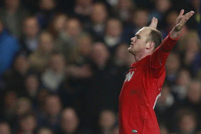 Wayne Rooney Celebrates goal Chelsea vs Manchester United